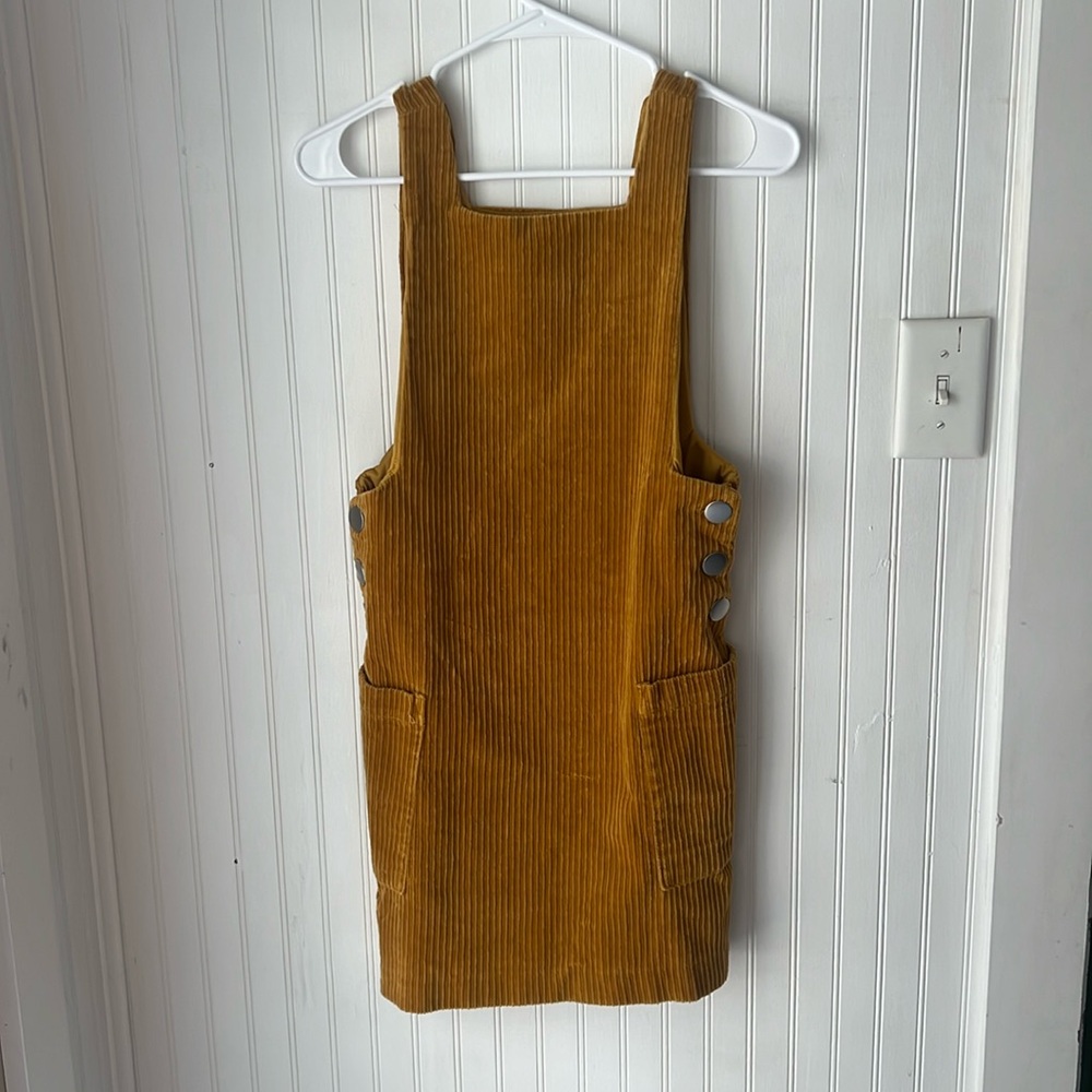 Zara Mustard Corduroy Pinafore Dress